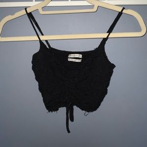 UO Smocked Tie Front Top